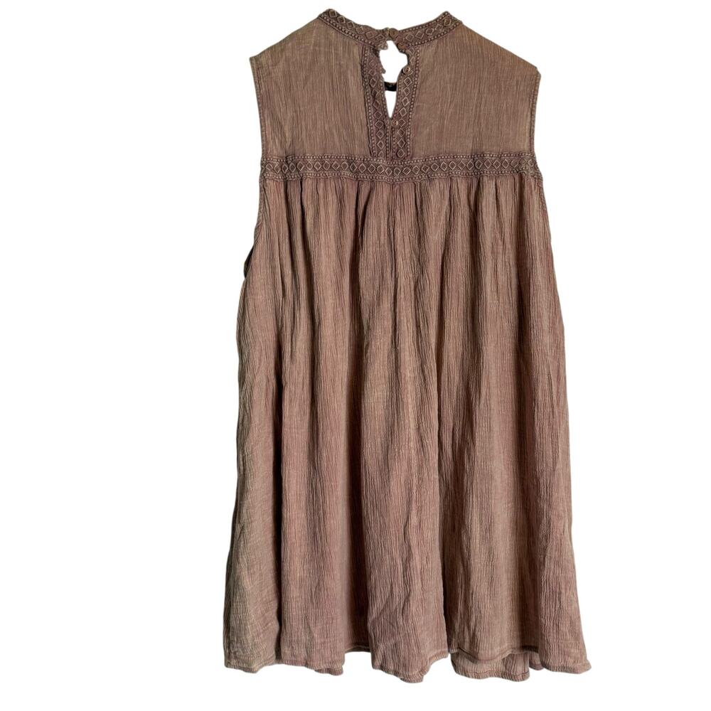 Anthropologie Eri + Ali Sweetbriar Blush Pink Embroidered Tunic Tank Blouse XL - Picture 9 of 11